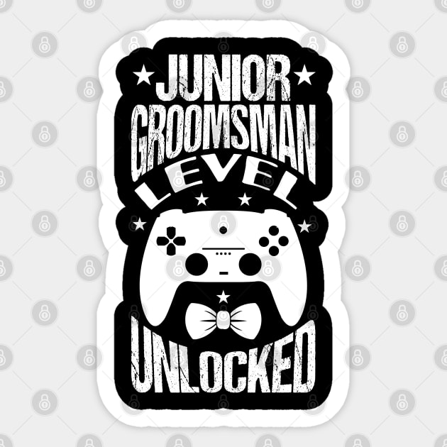 Junior Groomsman Level Unlocked Wedding Party Sticker by Tesszero